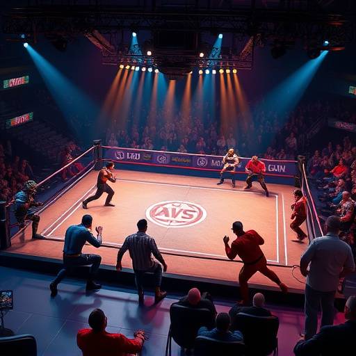 Screenshot of the Adaptive Arena game, showing a customizable arena with various opponents.